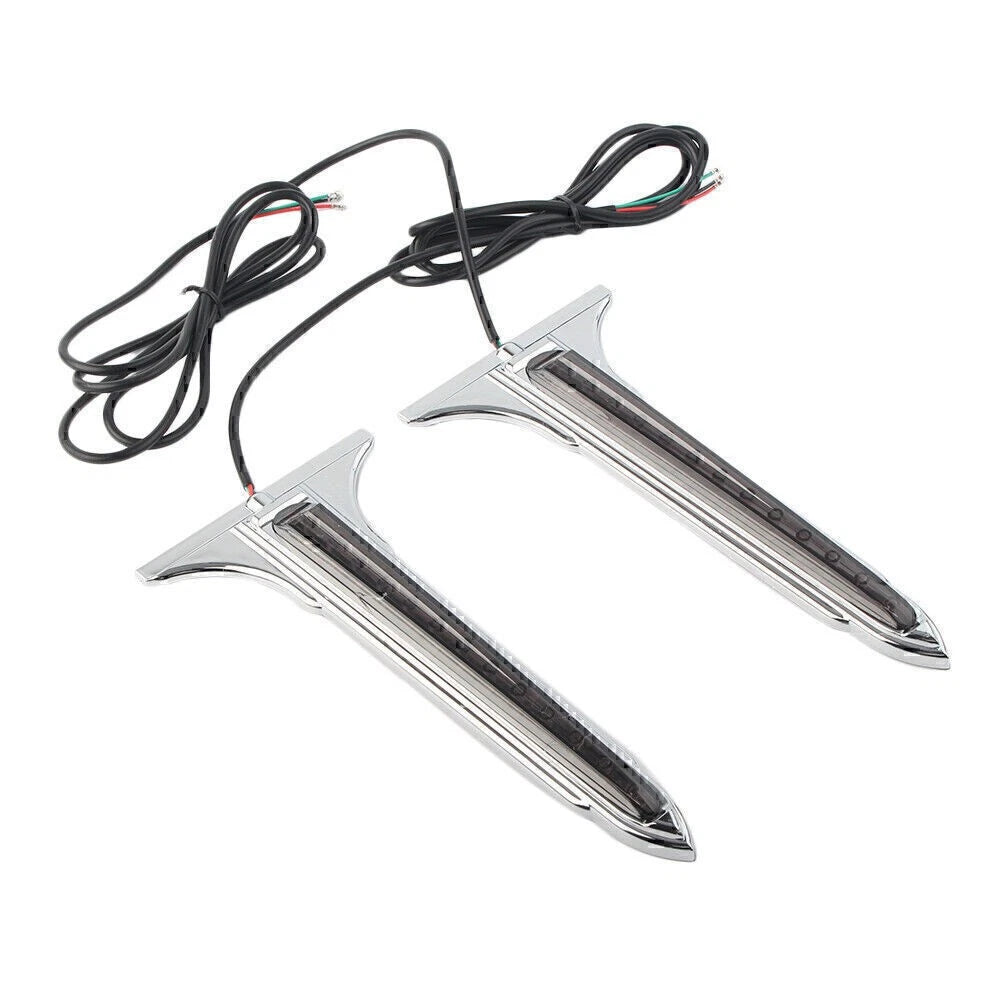 LED Rear Saddlebag Accents Light Smoke Lens For Harley Touring Road King Chrome