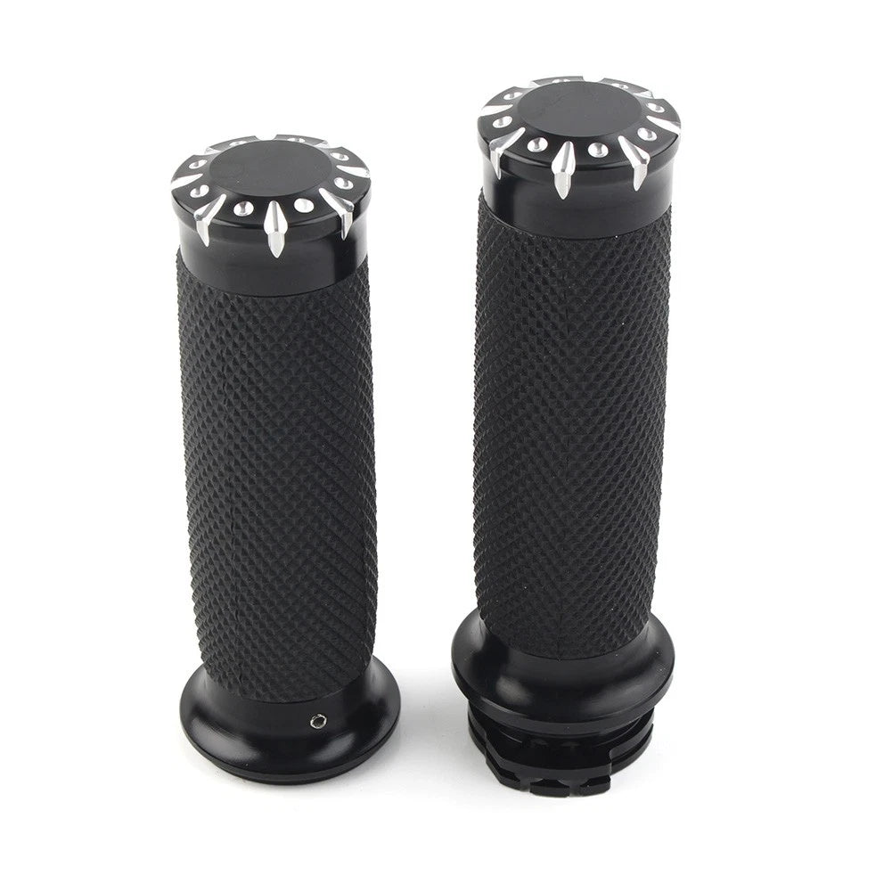1" Black Handlebar Hand Grips For Harley Touring Sportster Dyna Softail VRSC US
