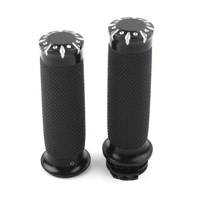 1" Black Handlebar Hand Grips For Harley Touring Sportster Dyna Softail VRSC US