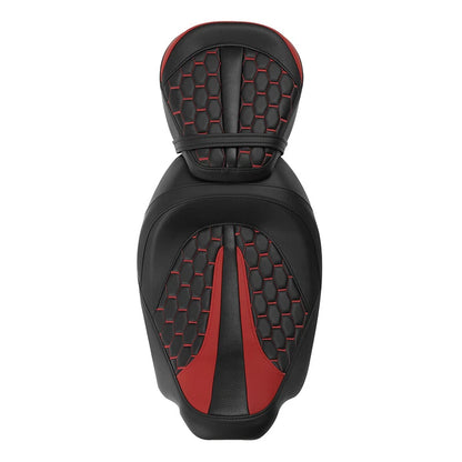 Rider Driver & Passenger Gel Seat Fit For Harley Road Glide King 09-23 Black Red