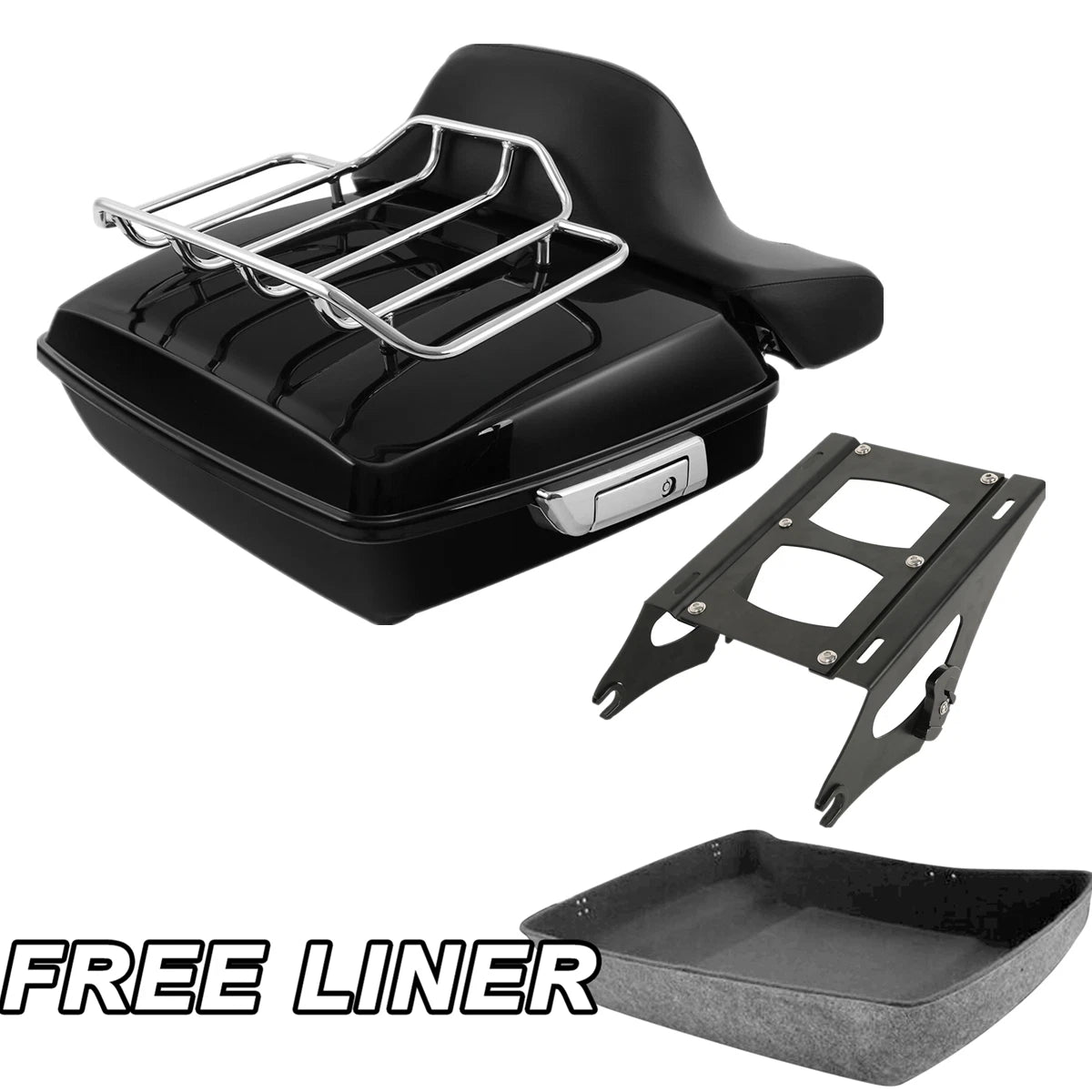 Chopped Trunk Backrest Mount Rack Fit For Harley Road Glide King 14-Up