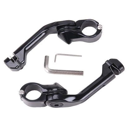 1.25" 32mm Gloss Black Long Angled Highway Engine Guard Foot Pegs Kit For Harley