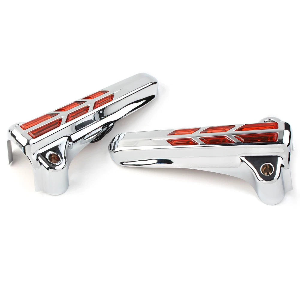 Front Lower Fork Leg Covers LED Light for Harley FLHR FLHTK FLHX Chrome-Orange