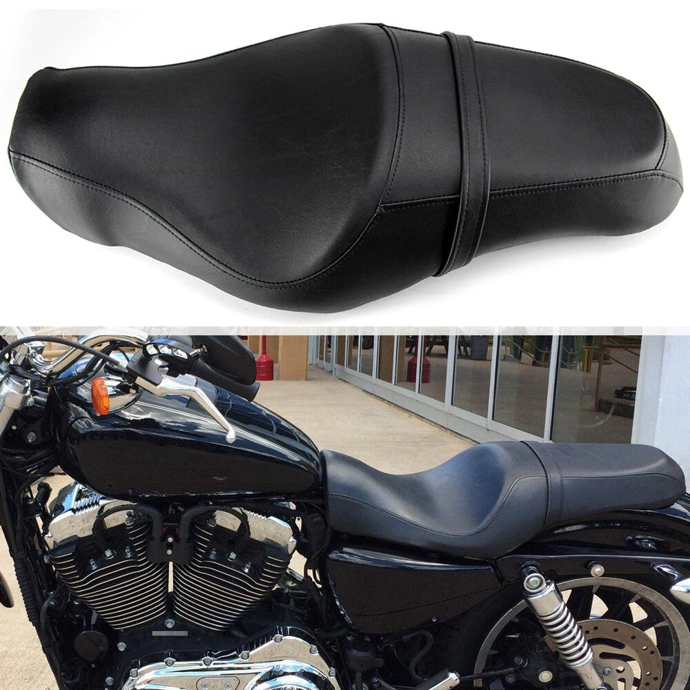 Two Up Seat Passenger Driver Saddle For Harley Sportster XL 883 1200 48 72 Iron