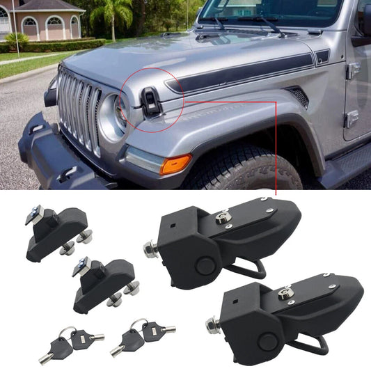 For Jeep JL Hood Latch Locking Hood Catch with Key for 2018 2019 Wrangler JL JLU