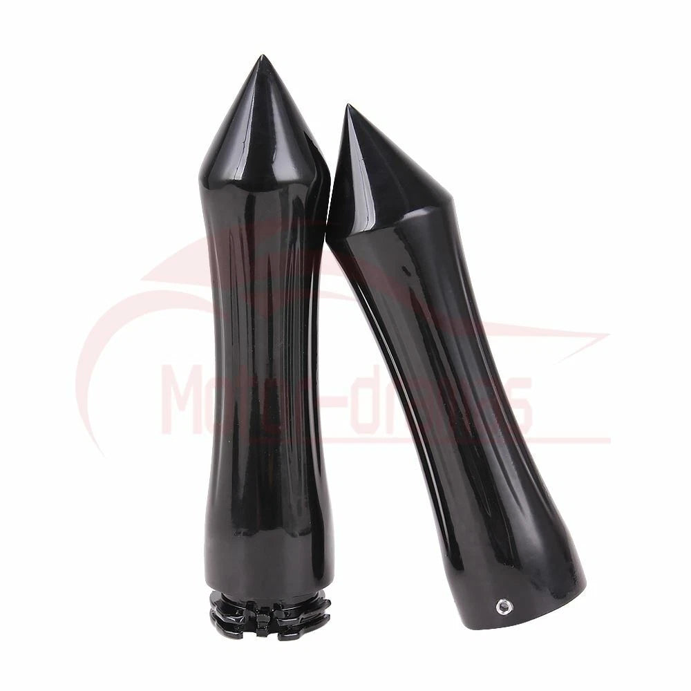 Black 1" 25mm Spike Motorcycle Handle Bar Hand Grips for Harley Cruiser Chopper