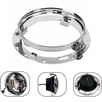 For Harley Touring 7" Inch Motorcycle LED Headlight Mounting Ring Bracket Chrome