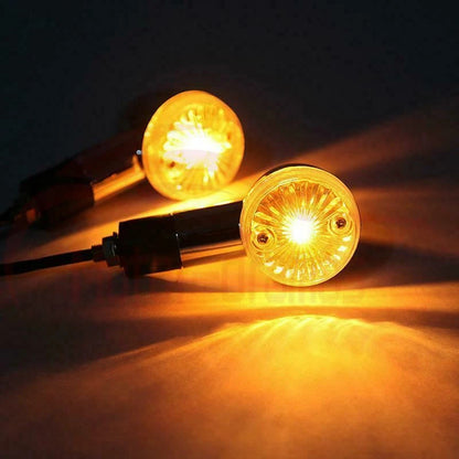 2Pcs Bullet Motorcycle Turn Signal Light Indicators Blinkers Amber Yellow Lamp