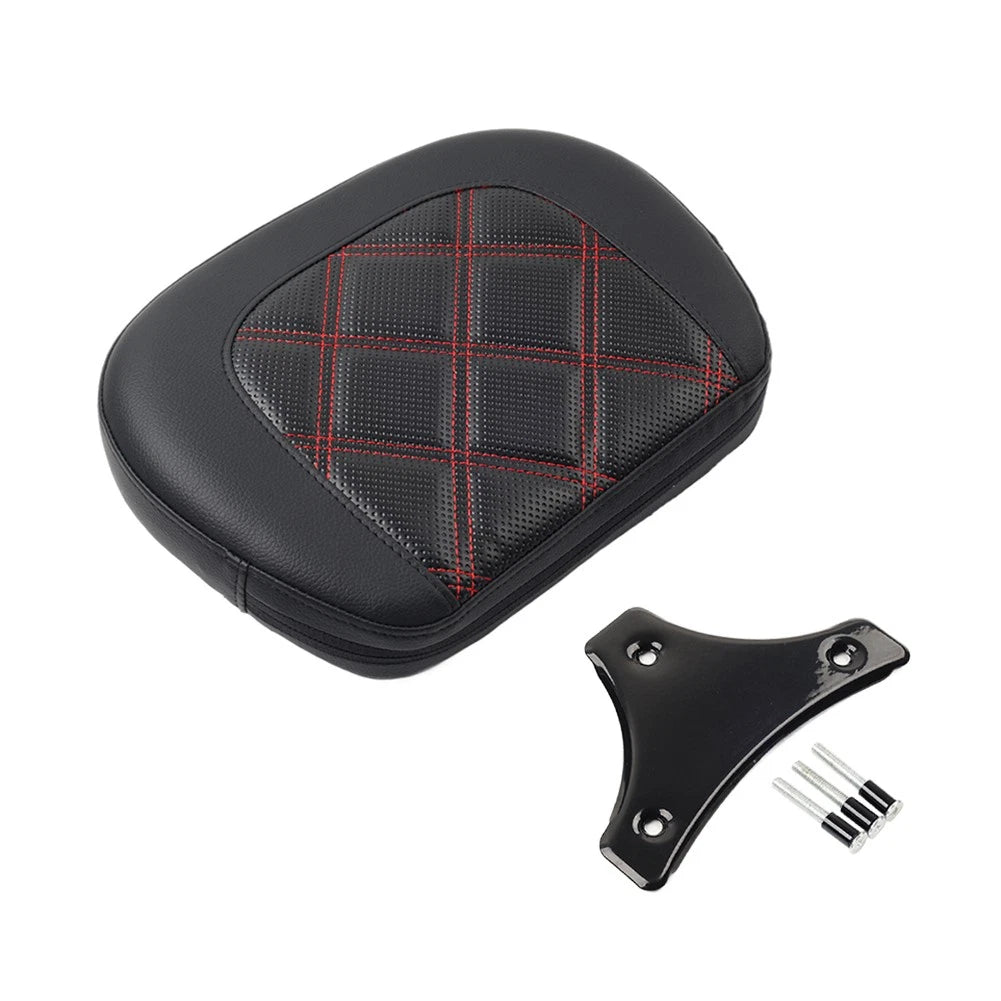 Red Stitching Passenger Sissy Bar Backrest Pad Bracket For Harley Street Glide