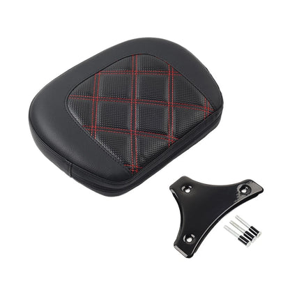 Red Stitching Passenger Sissy Bar Backrest Pad Bracket For Harley Street Glide