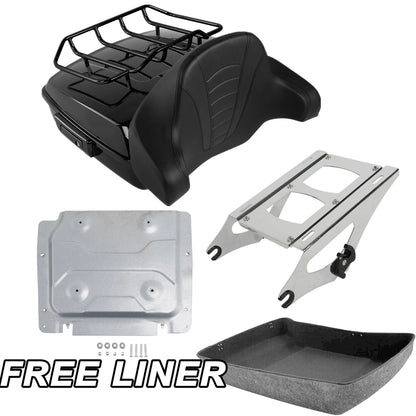 Chopped Trunk Backrest Mount Rack Base Plate For Harley Touring Glide 14-25