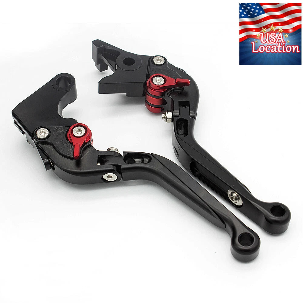 For Honda MONKEY Z125 2018-2024 Fold Extend Brake Clutch Levers Grips Black Set