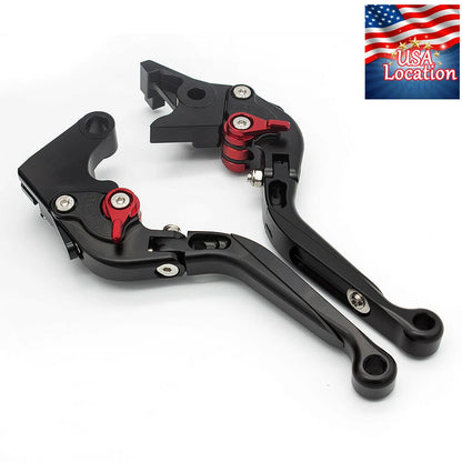 For Honda MONKEY Z125 2018-2024 Fold Extend Brake Clutch Levers Grips Black Set