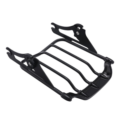Black 2-Up Luggage Rack Fit For Harley Touring Electra Street Road Glide 2009-25