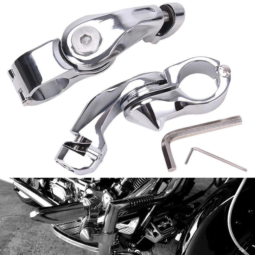 1-1/4" 1.25" Motorcycle Highway Crash Bar Foot Pegs Mount Kit For Harley Touring