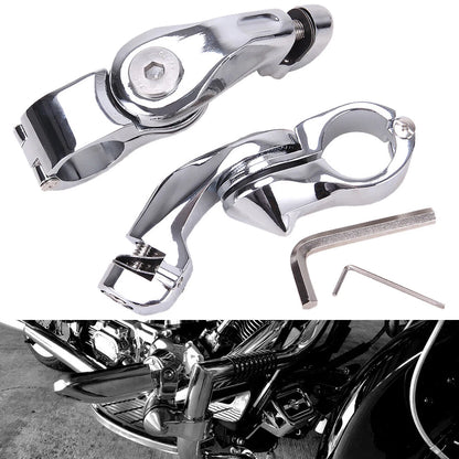 1-1/4" 1.25" Motorcycle Highway Crash Bar Foot Pegs Mount Kit For Harley Touring