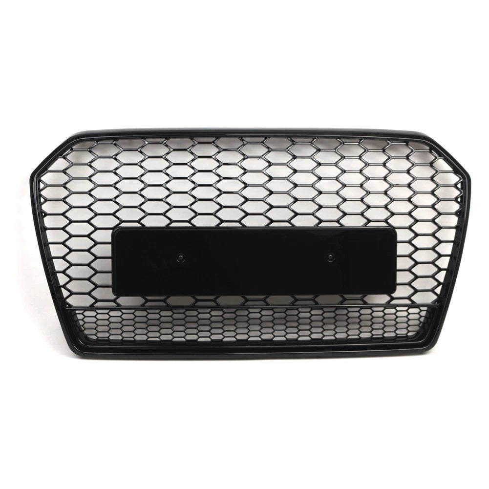 1pc Glossy Black Front Bumper Honeycomb Grille For Audi A6 S6 C7 2016-2018