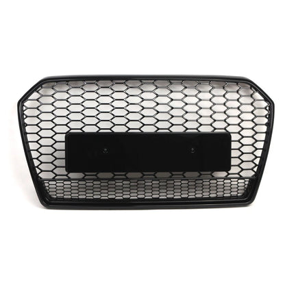 1pc Glossy Black Front Bumper Honeycomb Grille For Audi A6 S6 C7 2016-2018