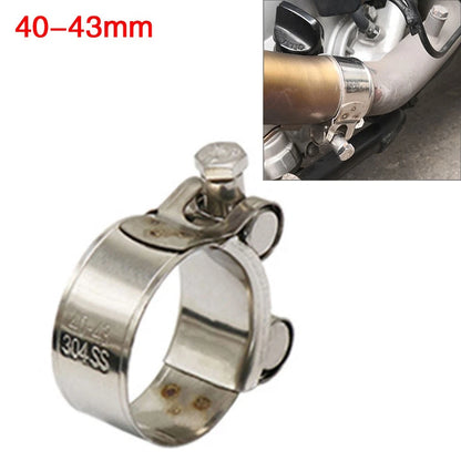 Motorcycle Exhaust Pipe Clamp 40mm-43mm Stainless Steel Muffler Fixed Caliper US