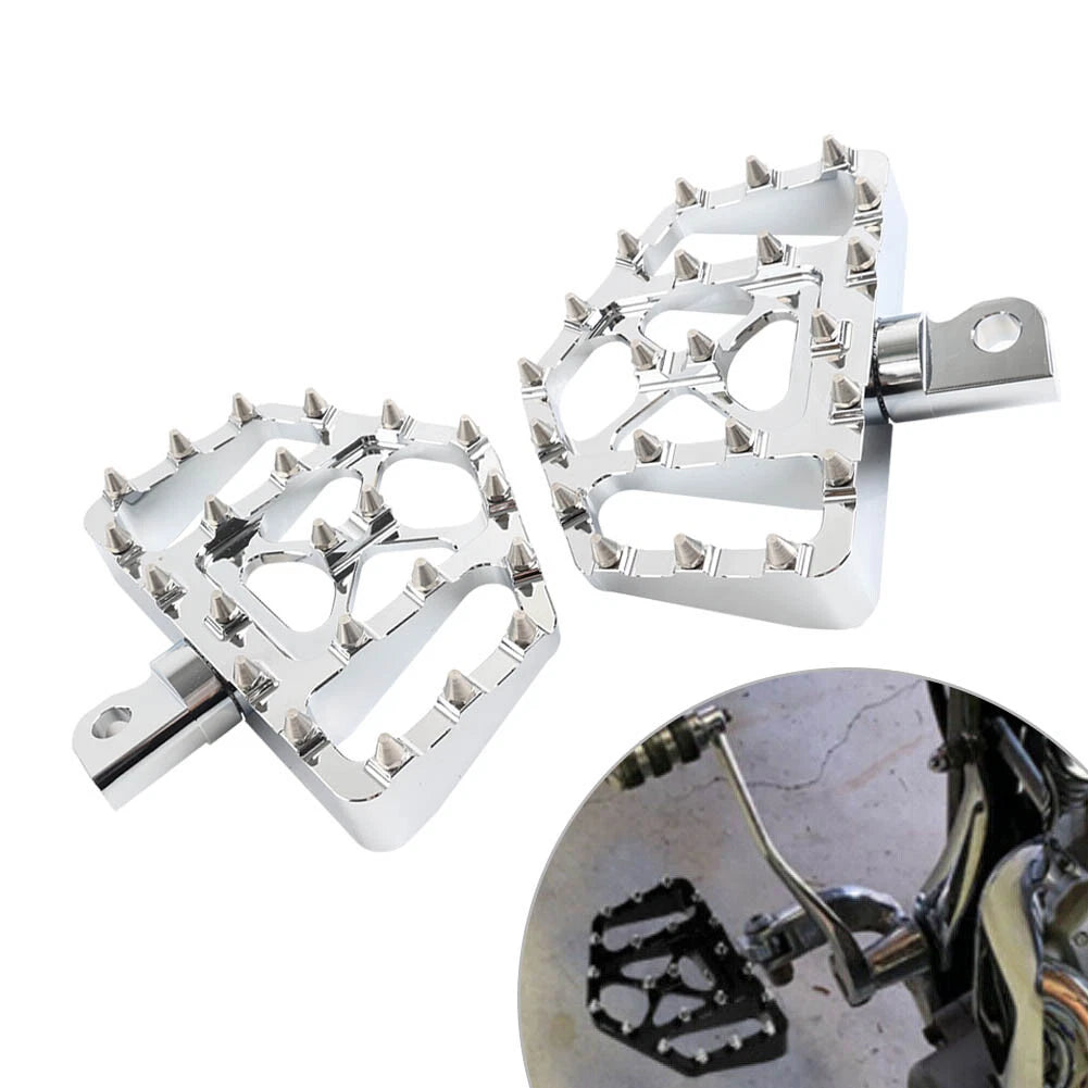 Wide Foot Pegs MX Style Floorboard Fit Harley Touring Sportster Softail Dyna
