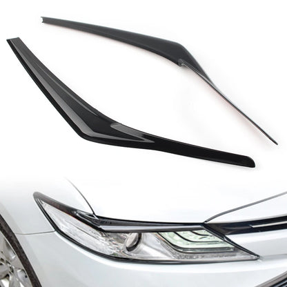 Headlight Eyebrow Decoration Cover Trim Black Fit Toyota Camry SE XSE 2018-2024