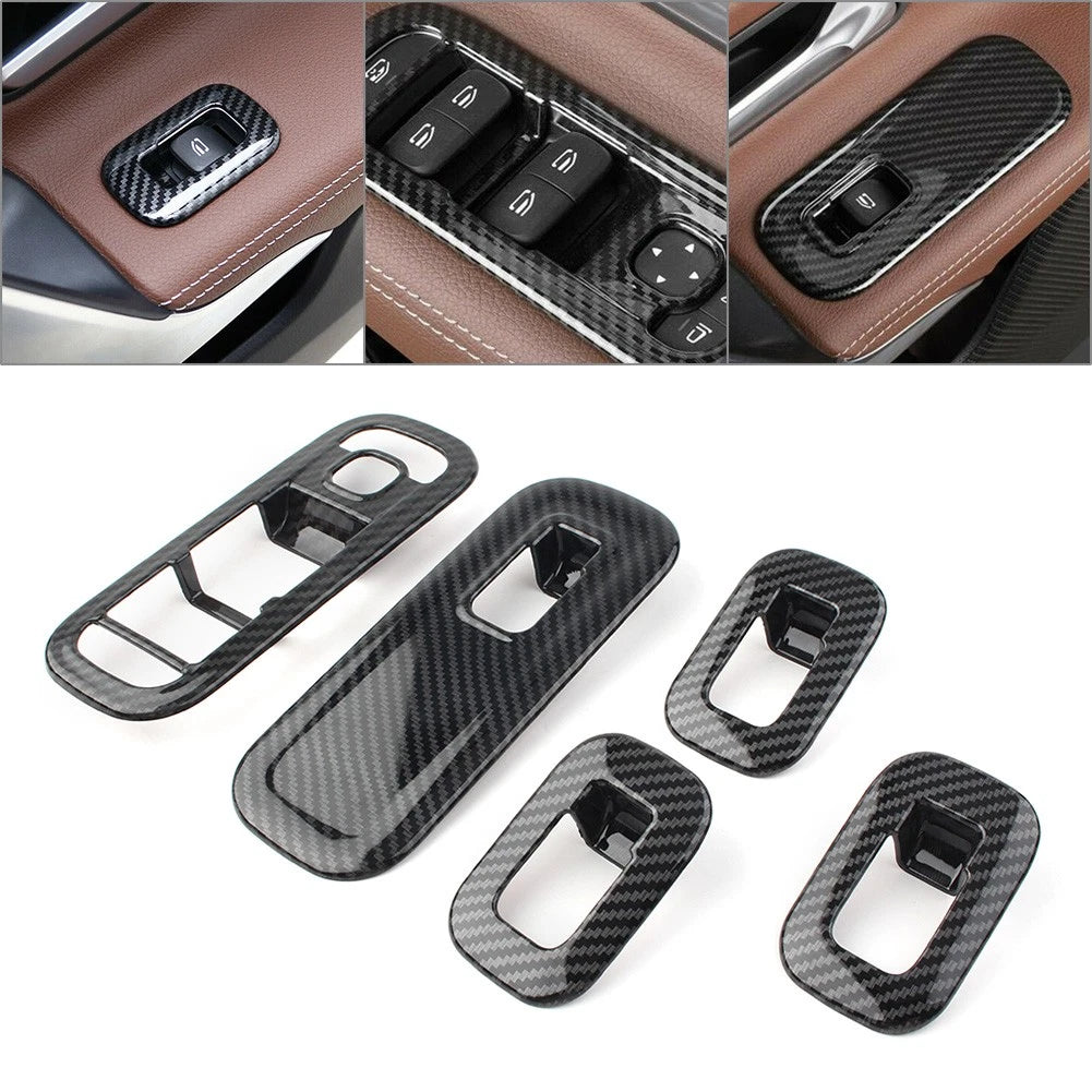 Carbon fiber Door Window Switch Cover Trims For 2019 Mercedes-Benz A-Class