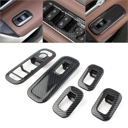 Carbon fiber Door Window Switch Cover Trims For 2019 Mercedes-Benz A-Class
