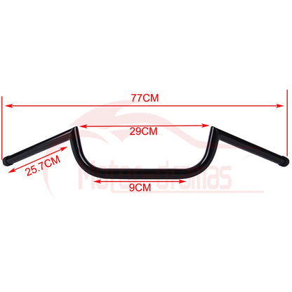 Black 7/8" 22mm Motorcycle Handlebars High-Rise Drag Bar For Honda Yamha Suzuki