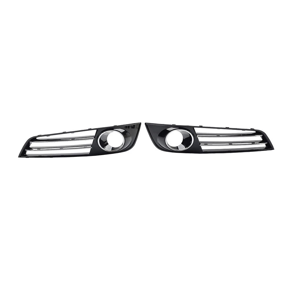 1 Pair Glossy Black Front Bumper Grille Fog Light Cover For Audi A8 D4 2011-2014
