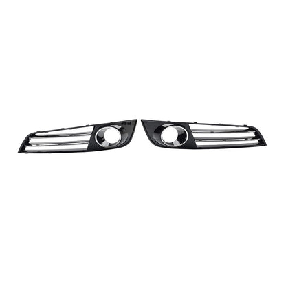 1 Pair Glossy Black Front Bumper Grille Fog Light Cover For Audi A8 D4 2011-2014