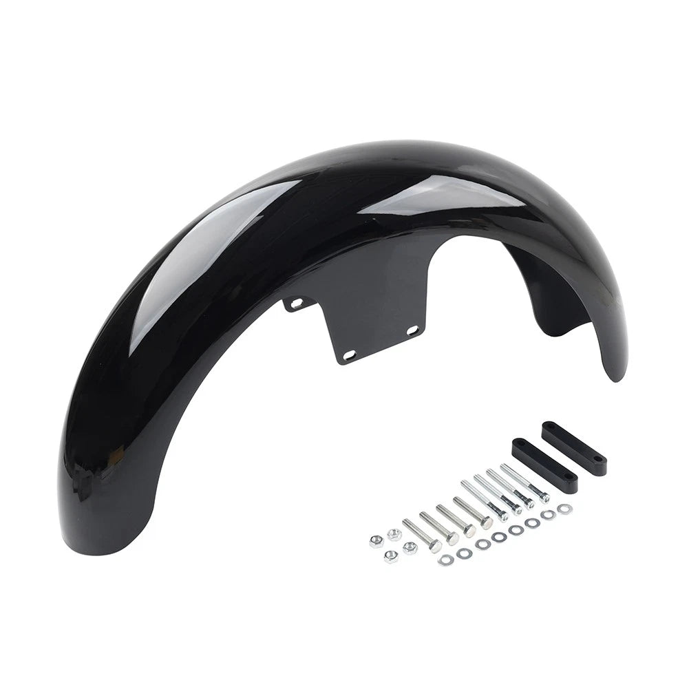 19" Wheel Wrap Black Front Mudguard ABS For Harley Touring Road Street Glide