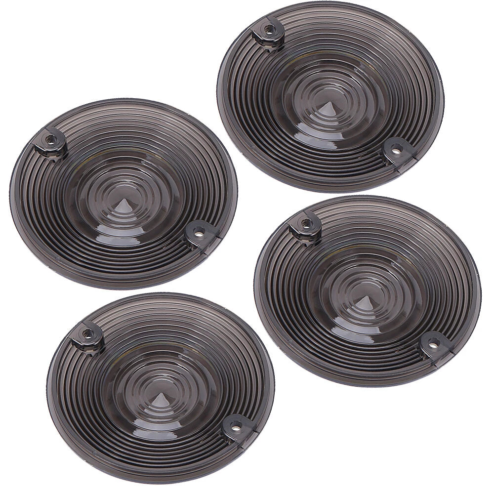 4PCS Motorcycle Turn Signal Light Smoked Lens Covers For Harley Touring Softail