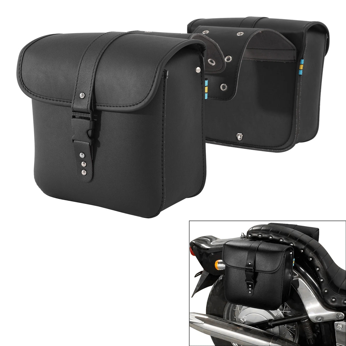 Universal Side Saddle Bags Saddlebags Luggage For Harley Yamaha Honda Suzuki US