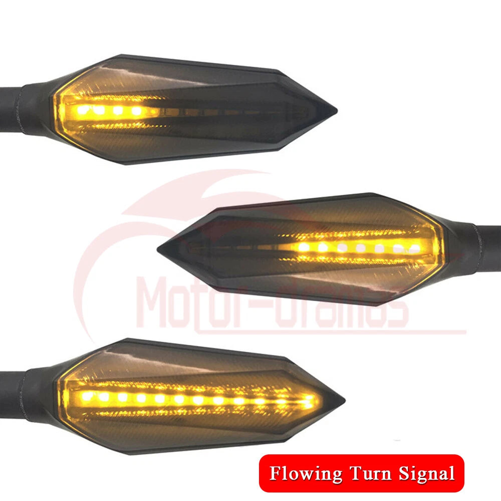 2x 12V Universal Motorcycle LED Turn Signal Light Blinker Amber Blue Indicators