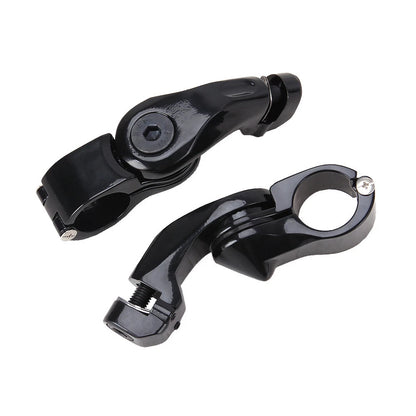 1-1/4" Black Highway Engine Guard Short Angled Foot Pegs Mount Clamp For Harley