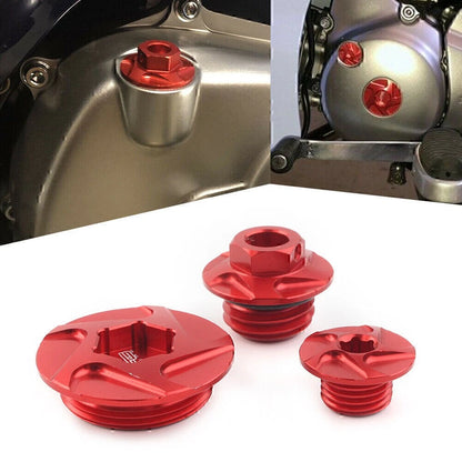 CNC Red Engine Timing Bolts Oil Plugs for Honda CRF150R CRF250R CRF450R CRF450X