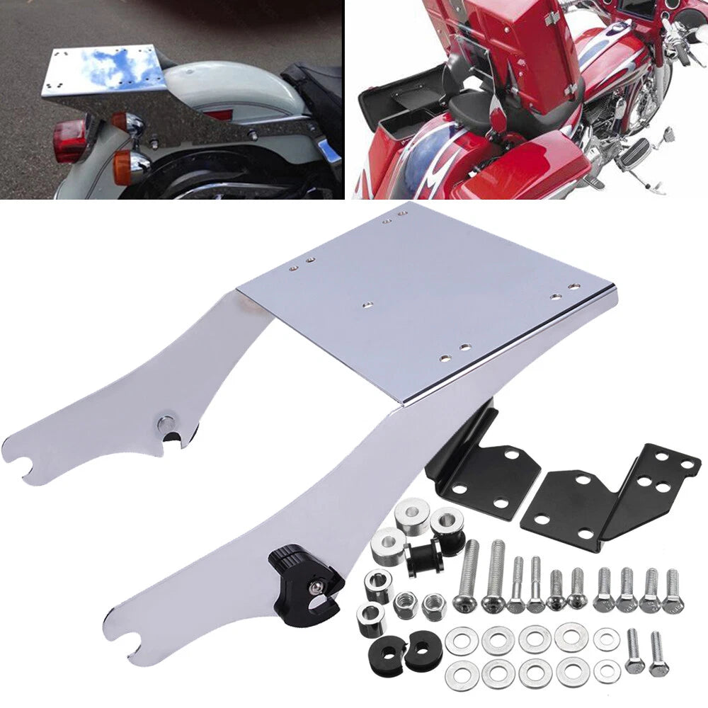 For 97-08 Harley Touring Two-Up Chopped Tour Pack Pak Mount Luggage Rack+Docking