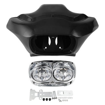 Unpainted Inner Outer Fairings & LED Headlight Fit For Road Glide FLTR 1998-2013
