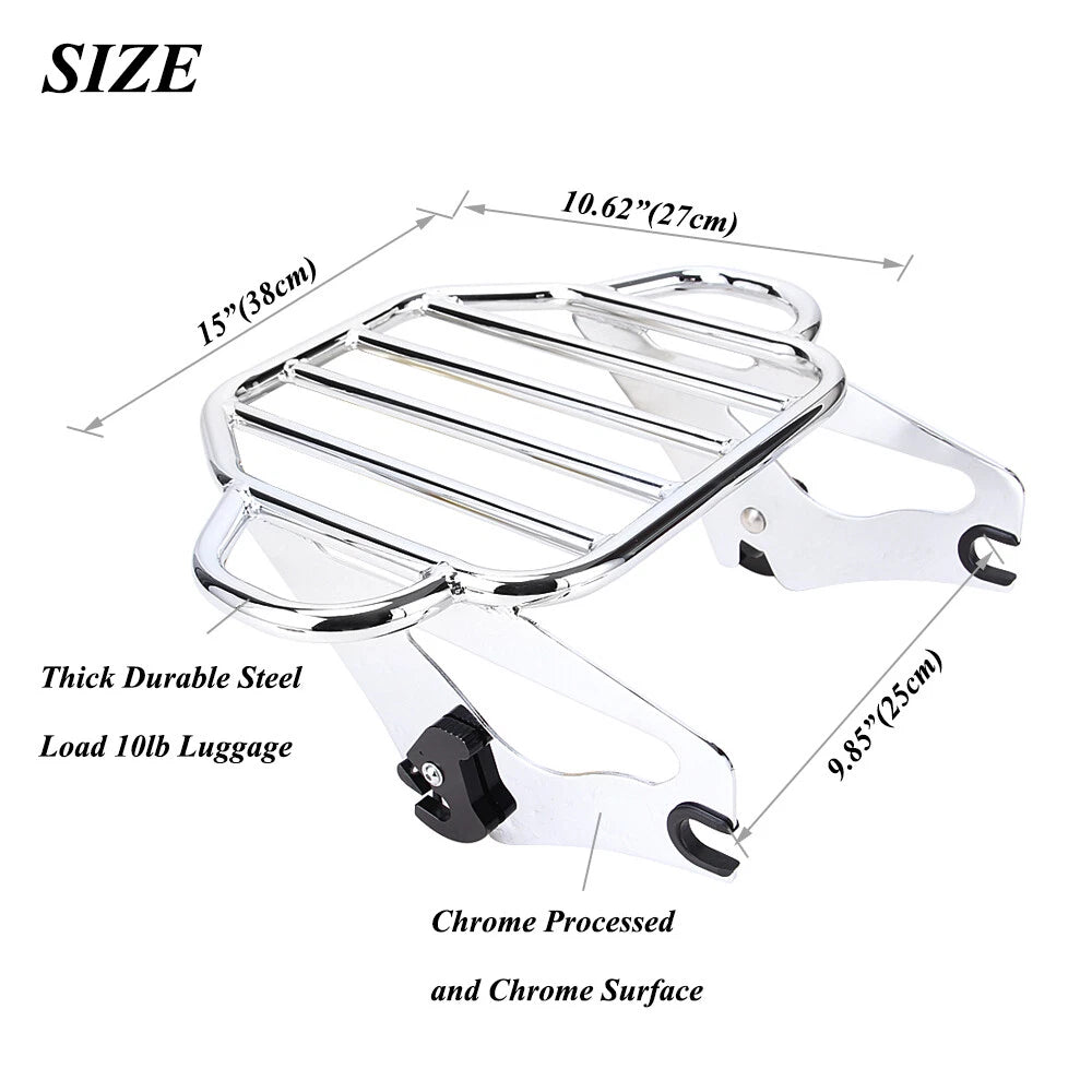 Detachable Two-Up Luggage Rack For Harley Touring Road King Street Glide 09-22