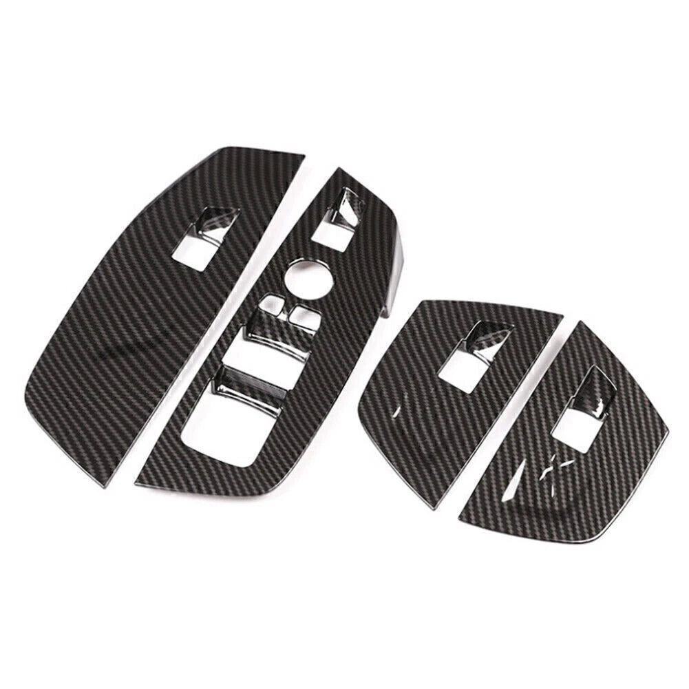 Carbon Fiber Inner Door Window Switch Trim Cover For BMW X3 X4 G01 G02 2018-2023