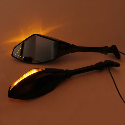 Motorcycle LED Turn Signal Light Universal Indicator Rearview Side Mirrors 10mm
