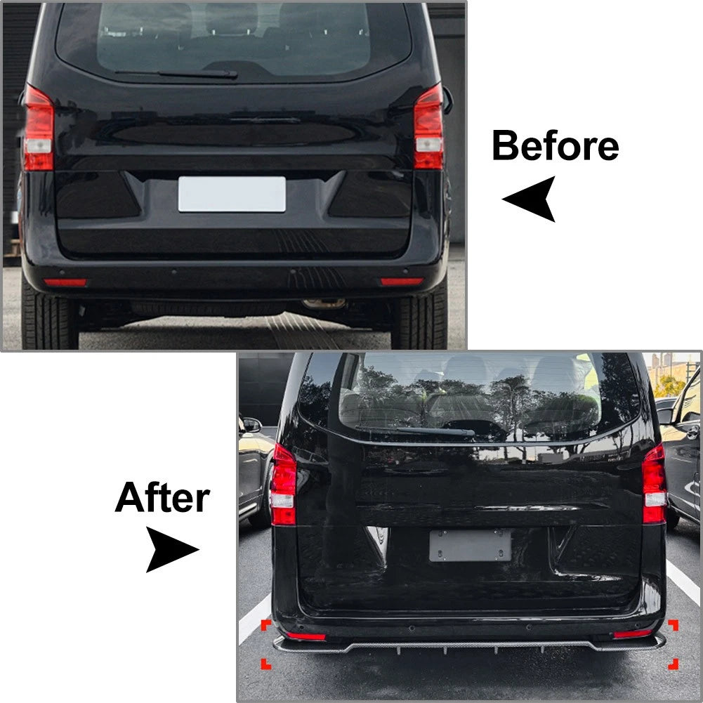 Rear Bumper Splitter Spoiler Lip For Mercedes Benz Vito W447 2014-2023