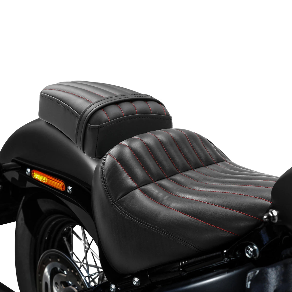 Black Front Driver Rear Passenger Seat Fit For Harley Street Bob FXBB 2018-2024