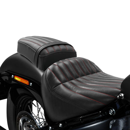 Black Front Driver Rear Passenger Seat Fit For Harley Street Bob FXBB 2018-2024