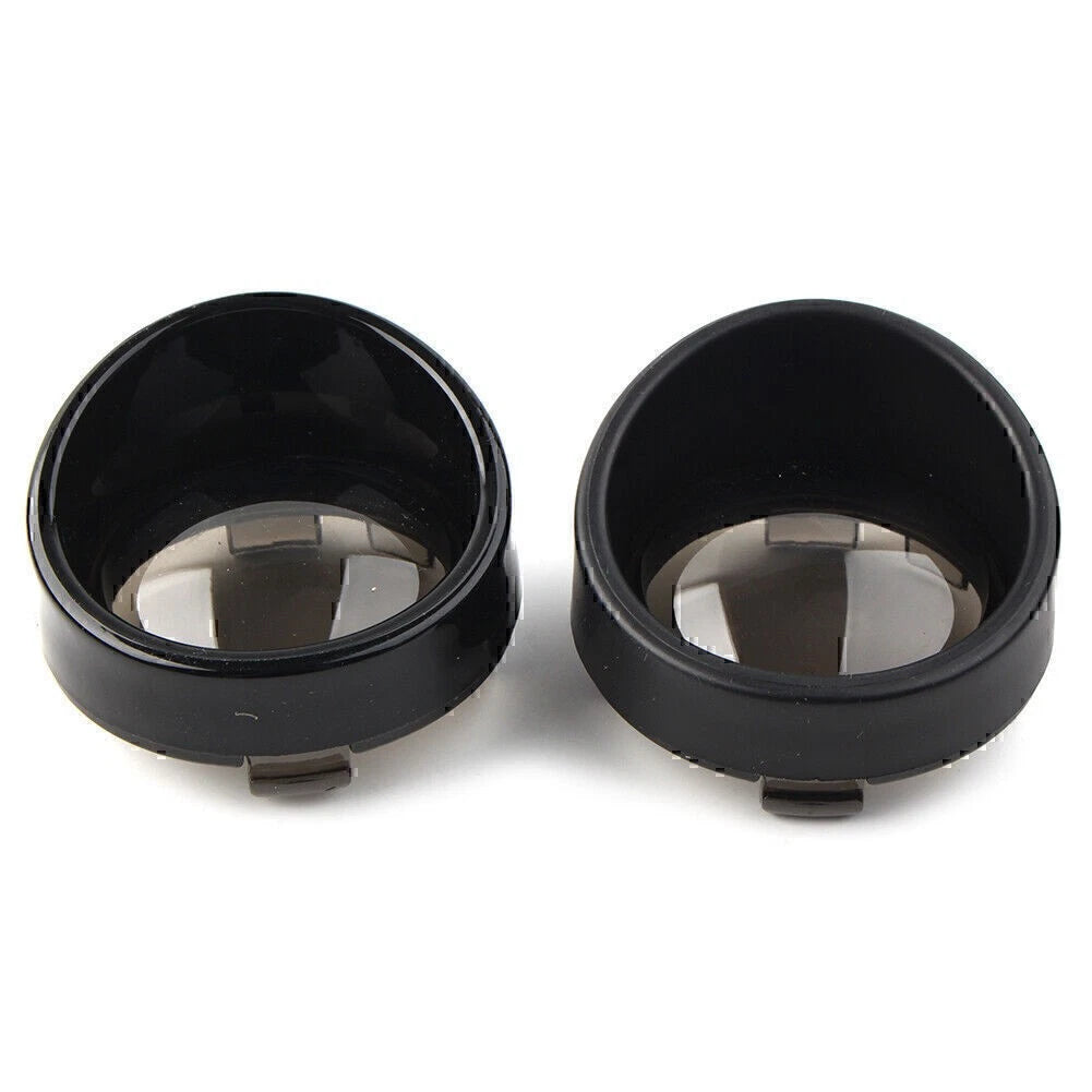 Turn Signal Light Lens Cover Black Bezels Visor Fit For Harley Softail