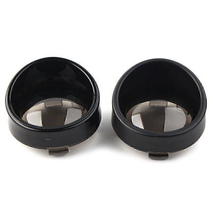 Turn Signal Light Lens Cover Black Bezels Visor Fit For Harley Softail