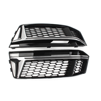 Front Bumper Fog Light Grille Cover Honeycomb For Audi A4 B9 S4 2016-2018