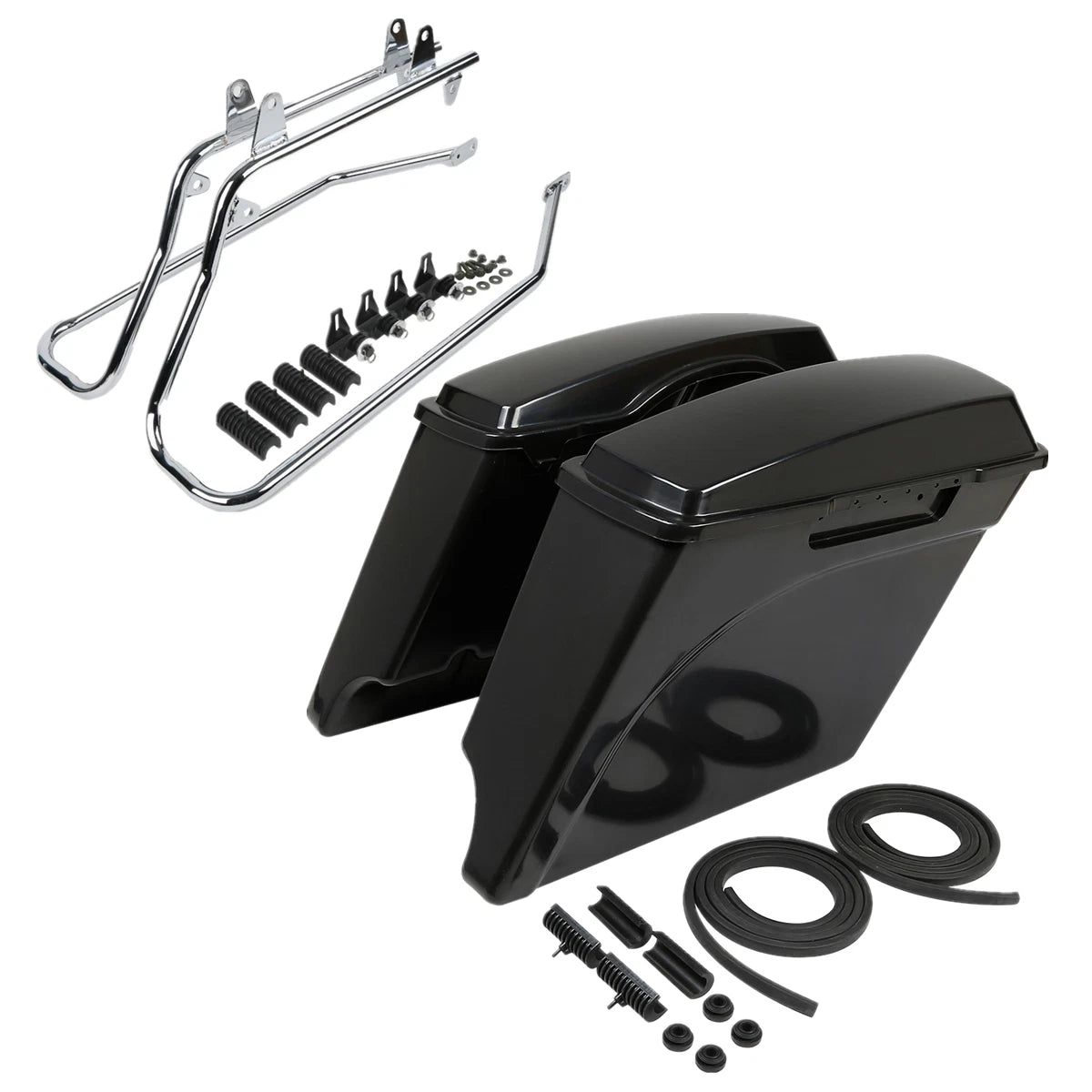 Unpainted 5" Extended Saddlebag Conversion Bracket Fit For Harley Fatboy 1984-17