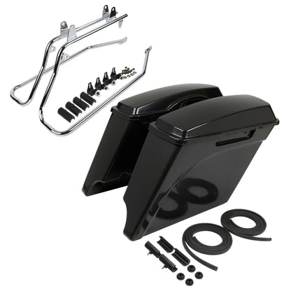 Unpainted 5" Extended Saddlebag Conversion Bracket Fit For Harley Fatboy 1984-17