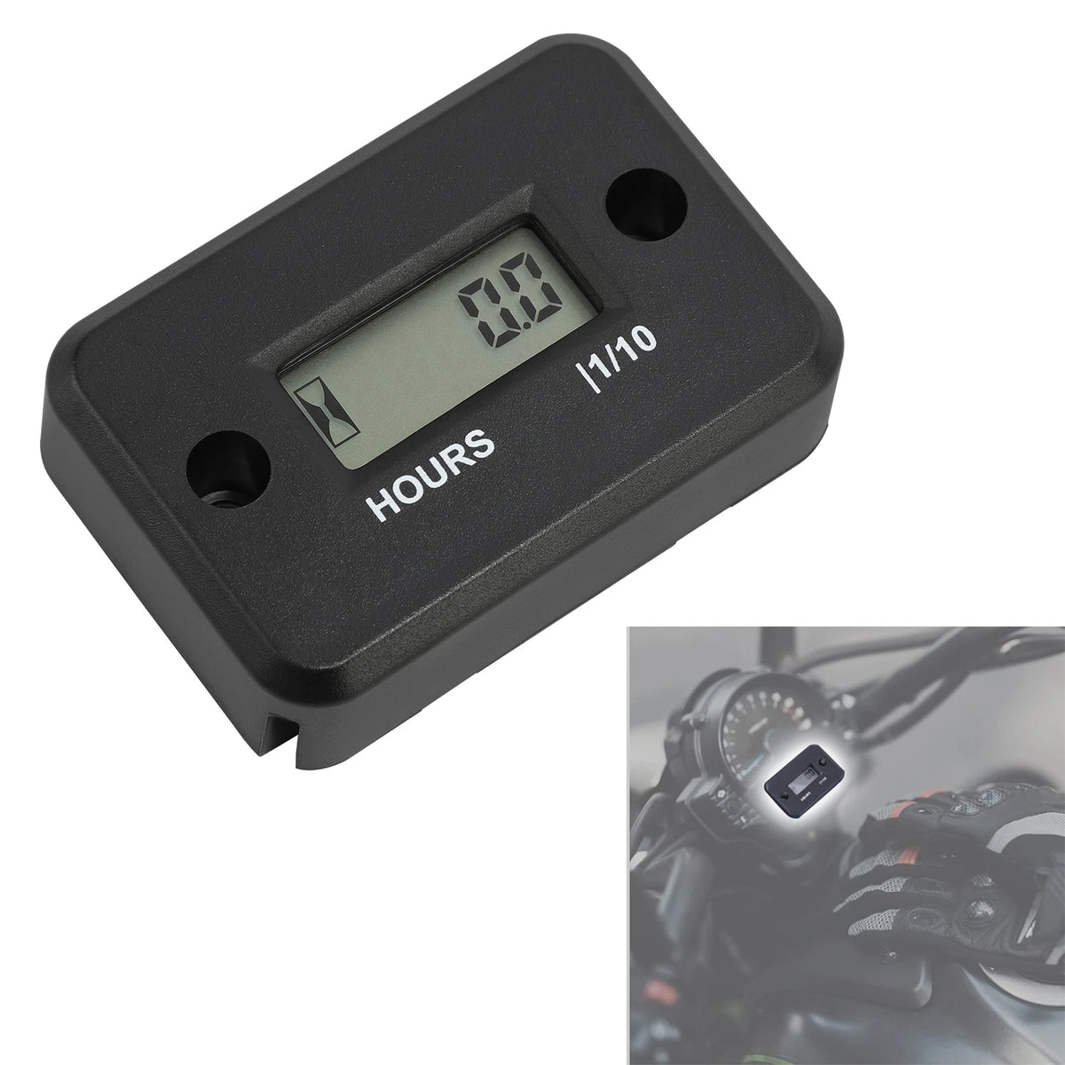 Waterproof Snowmobile LCD Marine Digital Hour Meter Gauge For Racing Motorcycle